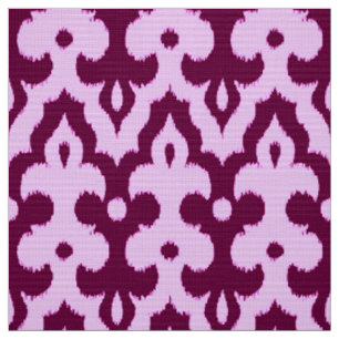 Tissu Modèle marocain Ikat Damask, prune et orchidée