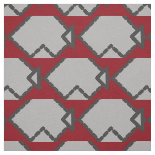 Tissu moderne Art déco noir, gris et rouge