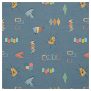Tissu Moderne de milieu de siècle Texturé Bleu foncé