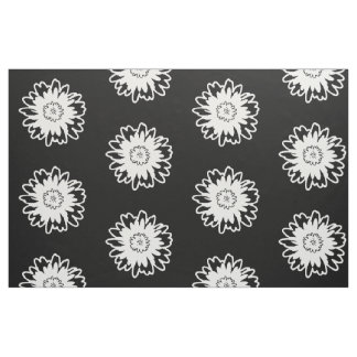 Tissu moderne noir et blanc de fleur