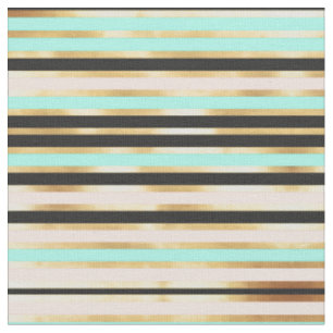 Tissu Moderne Pink Gold Aqua Turquoise Stripes Motif