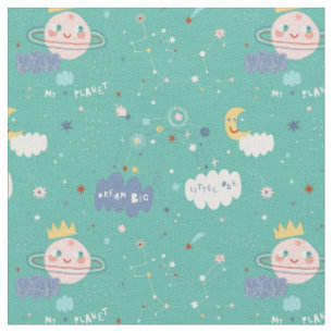 Tissu Mon rêve planétaire Gros petit Motif