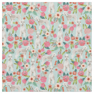 Tissu Monnaie à fleurs vintages de Bedlington Terrier