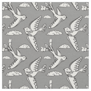 Tissu mono graphique lunatique d'oiseaux de vol