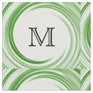 Tissu Monogramme Abstrait de la spirale verte #3