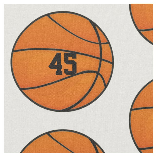 Tissu Monogramme du nombre de basket-ball personnalisé (Fermer)