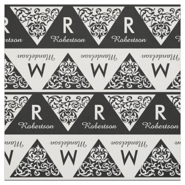 Tissu Monogramme fait sur commande de marié de jeune (Échantillon)
