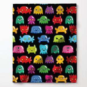 Tissu Monstres de jeu vidéo Geek Nerd Joueur Motif