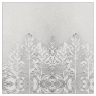 Tissu Mosaïque géométrique feuille argent motif botaniqu