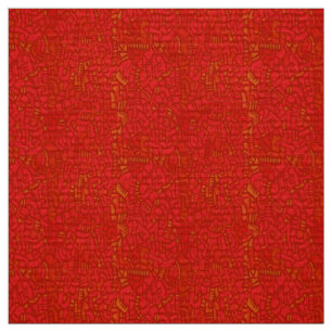 Tissu Mosaïque Rouge Inspirée de Haring