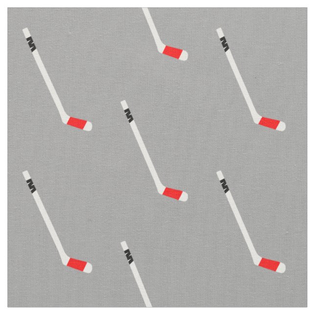 Tissu Motif à bâtons de hockey sur glace rouge (Fermer)