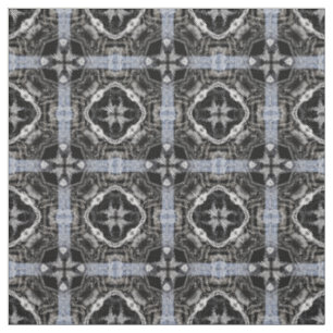 Tissu Motif à carreaux argenté, blanc et noir