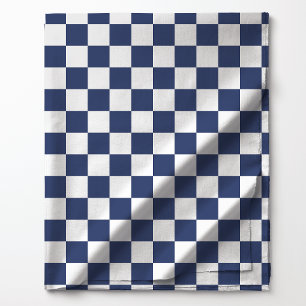 Tissu Motif à carreaux bleu marine et blanc
