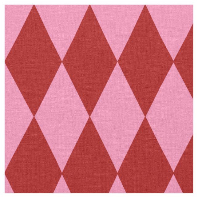 Tissu Motif à carreaux Harlequin rose rouge  (Fermer)