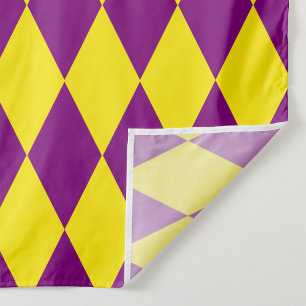 Tissu Motif à carreaux Harlequin violet et jaune