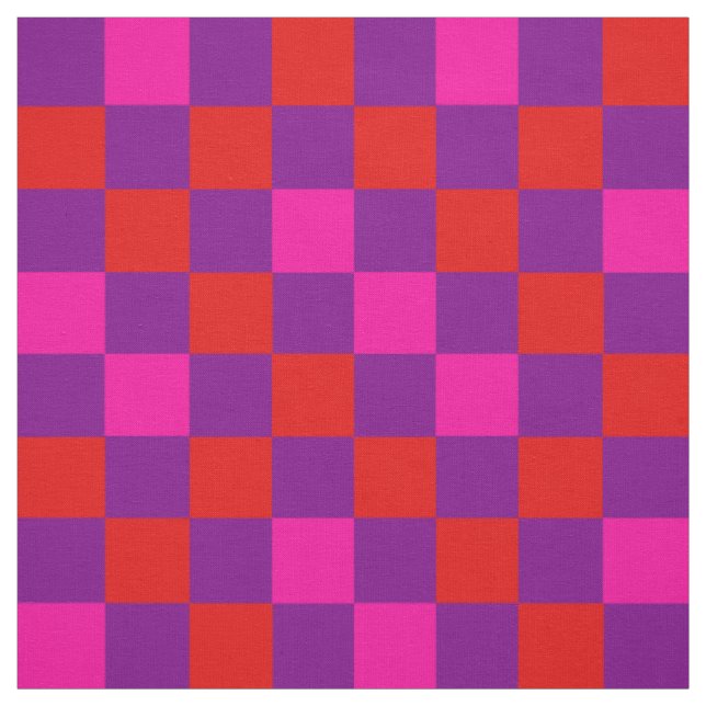 Tissu Motif à carreaux rouge violet rose  (Échantillon)