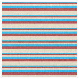 Tissu Motif à ciel bleu profond, Brown et tanné