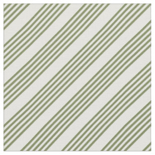 Tissu Motif à cinq bandes vert et blanc olive