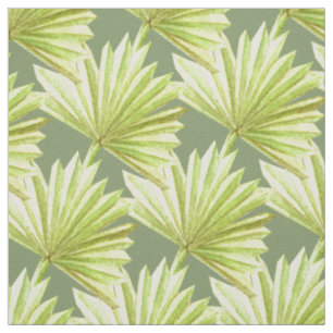 Tissu motif à feuilles de palmier tropical vert