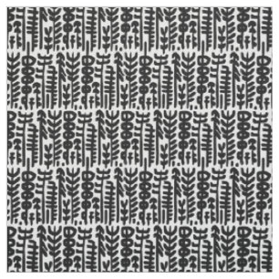 Tissu Motif à l'encre noire d'arbre de course