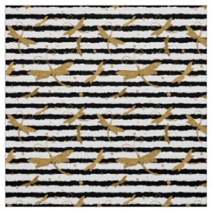 Tissu Motif à libellules avec effet parties scintillant
