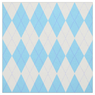 Tissu Motif à motifs de losanges bleu-clair et blanc