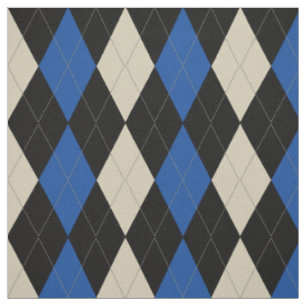 Tissu Motif à motifs de losanges crème de la marine   