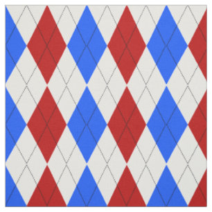 Tissu Motif à motifs de losanges patriotique de rouge,