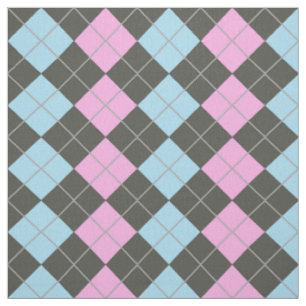 Tissu Motif à motifs de losanges rose et bleu