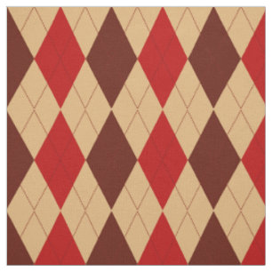 Tissu Motif à motifs de losanges rouge et bronzage