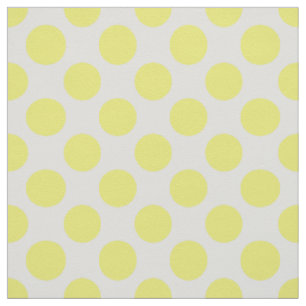 Tissu Motif à points de polka jaune et blanc ressort