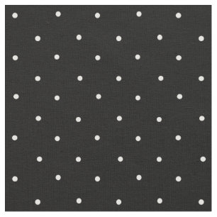 Tissu Motif à points mini Polka noir et blanc