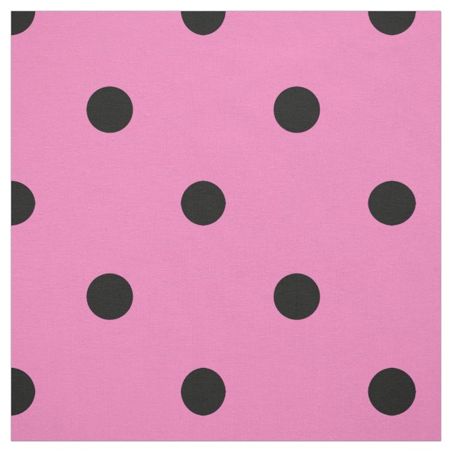 Tissu Motif à points rose et noir (Échantillon)