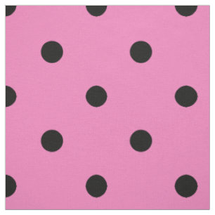 Tissu Motif à pois rose et noir