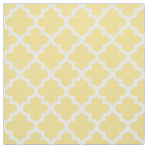 Tissu Motif à quatre feuilles jaune et blanc moderne
