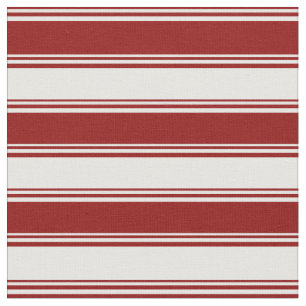 Tissu Motif à rayures/à nappes rouges et blanches foncée
