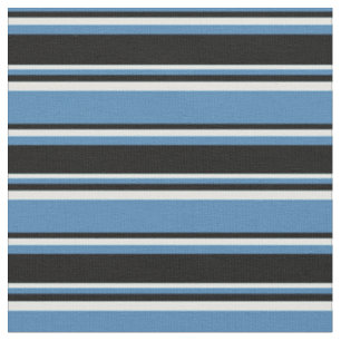 Tissu Motif à rayures bleu, noir et clair Cyan