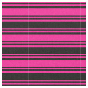 Tissu Motif à rayures de couleur noire et rose profond