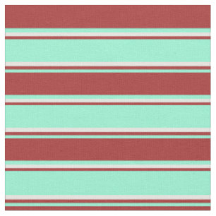 Tissu Motif à rayures de crème d'Aquamarine, Brown et d