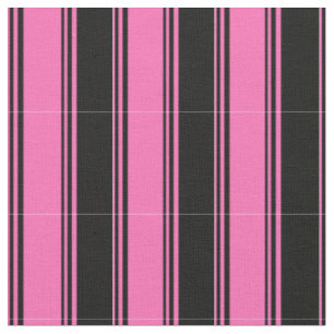Tissu Motif à rayures roses et noires chaudes