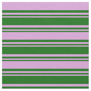 Tissu Motif à rayures vert foncé et prune