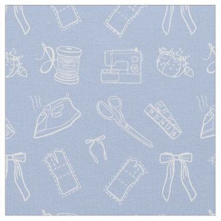 Tissu Motif à thème de couture au lilas
