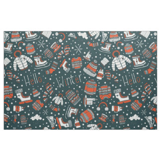 Tissu motif à thème d'hiver