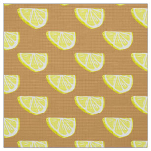 Tissu Motif à tranche de fruits de citron jaune cl
