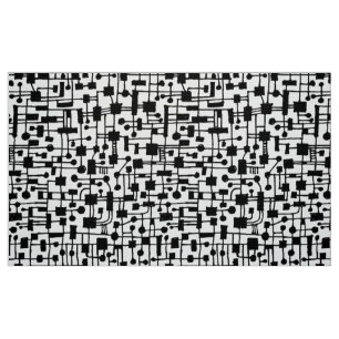Tissu Motif Abstrait 020517 - Noir sur blanc