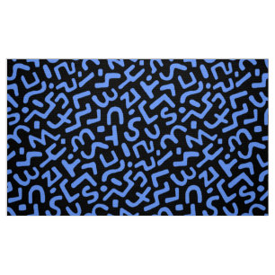 Tissu Motif Abstrait 170822 - Bleu bébé sur noir