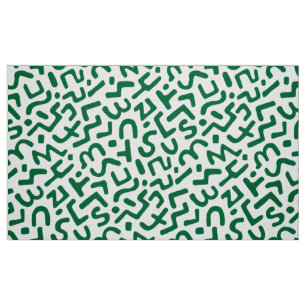 Tissu Motif Abstrait 170822 - Vert forestier sur blanc