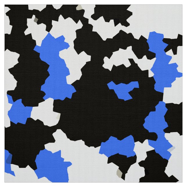 Tissu Motif Abstrait bleu blanc (Échantillon)