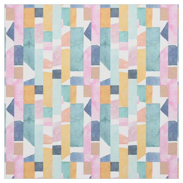 Tissu Motif abstrait de forme d'aquarelle (Échantillon)