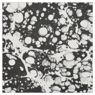Tissu Motif abstrait moderne blanc noir artistique de